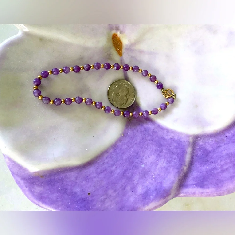 Amethyst beaded bracelet